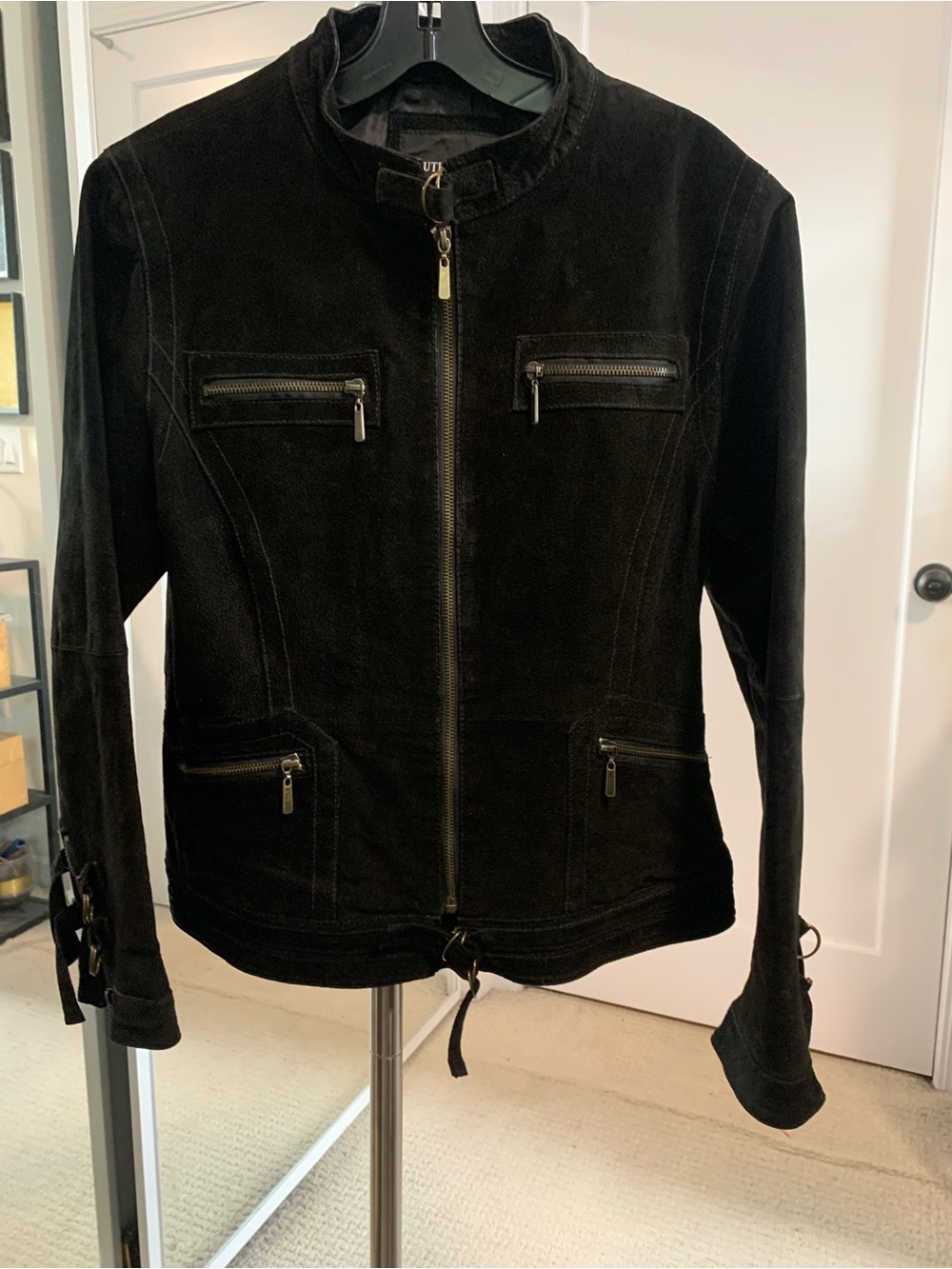 Neutral Zone Suede Zip-Front Jacket in Black Women’s Large, Vintage